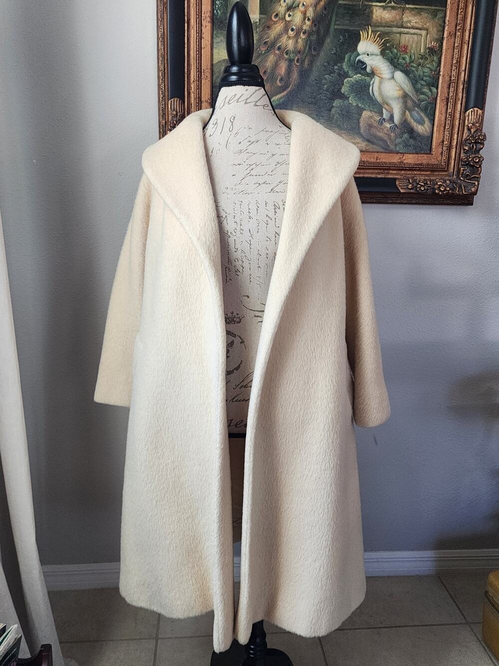 Lilli Ann Swing Coat True Vintage 1950s Tissé a Paris Cream Mohair Wool PRISTINE